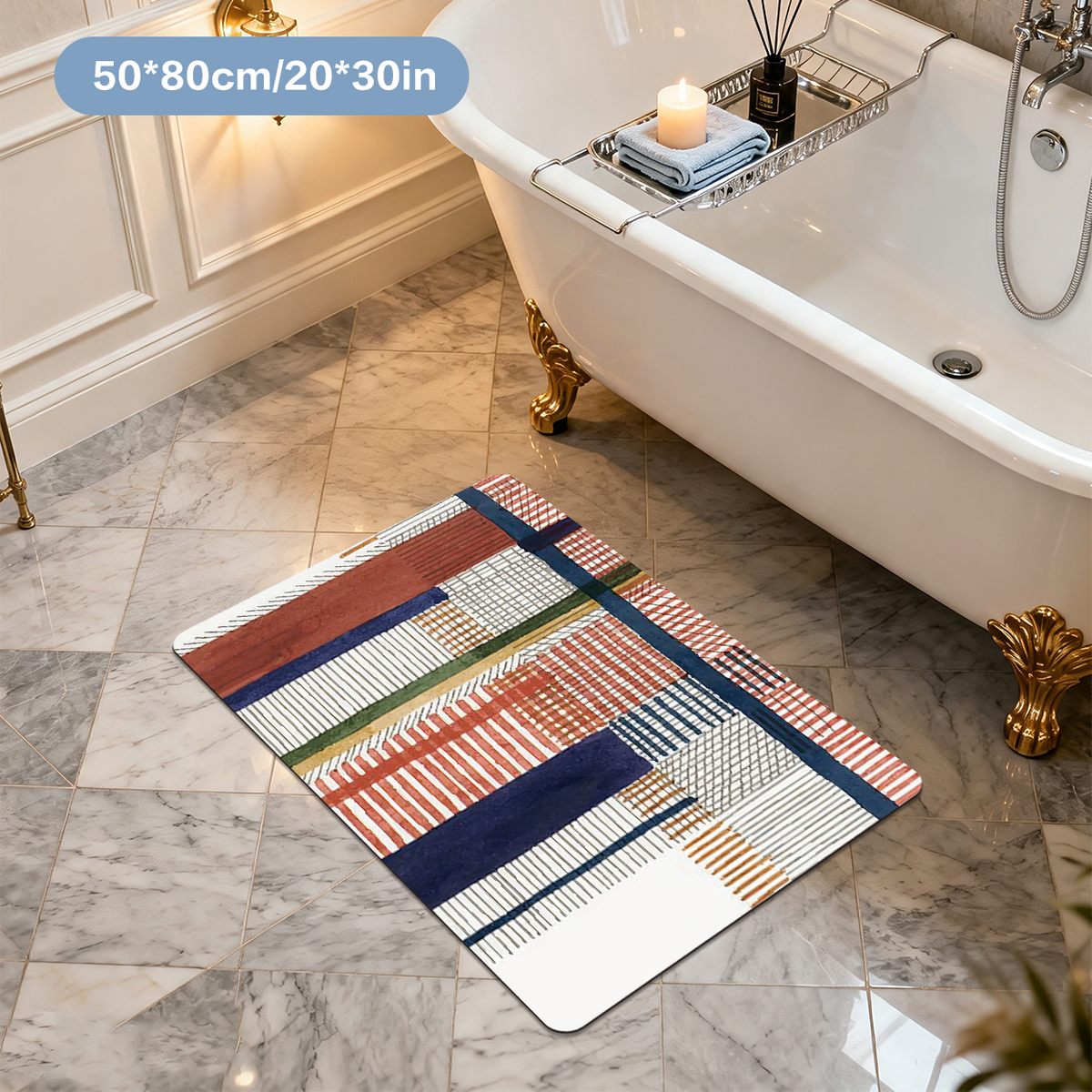 Super Absorbent Bath Mat Quick Dry Microfiber Bathroom Floor Mat
