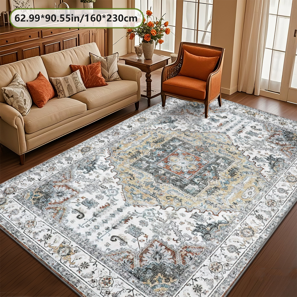 Persian Vintage Living Room Rug Traditional Carpet