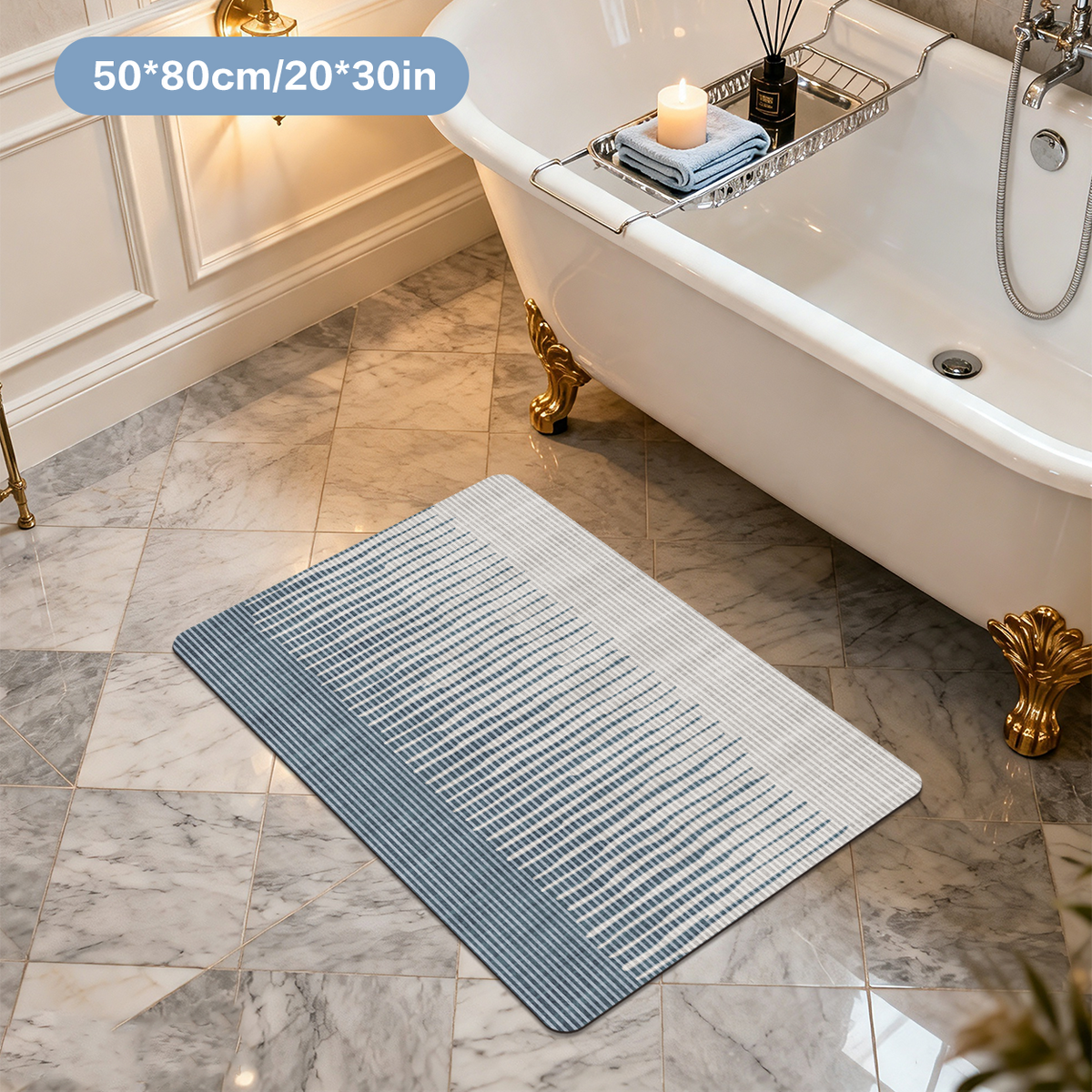 Washable Bath Mat Easy Clean Soft Bathroom Floor Mat