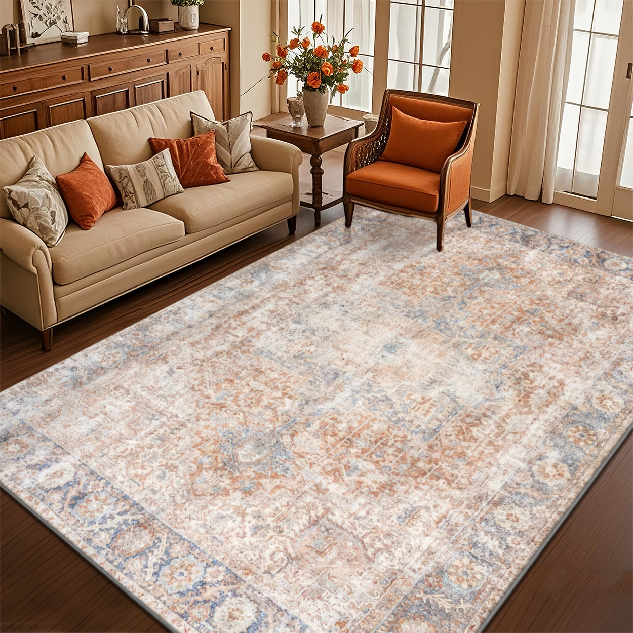 Hypoallergenic Anti-Microbial Living Room Rug Soft Microfiber Sofa Carpet
