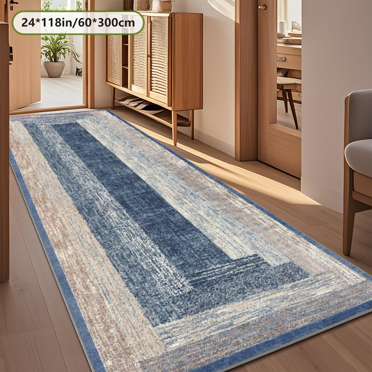 Art Deco Geometric Runner Rug Luxury Hallway Carpet
