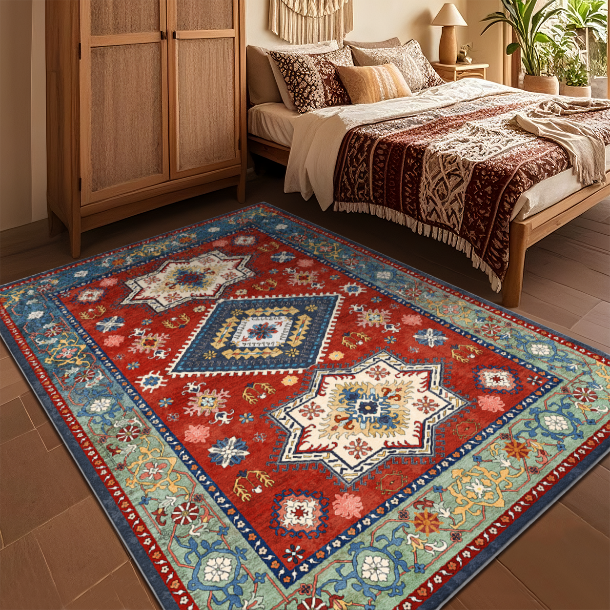 Persian Rug Stain Resistant Bedroom Carpet