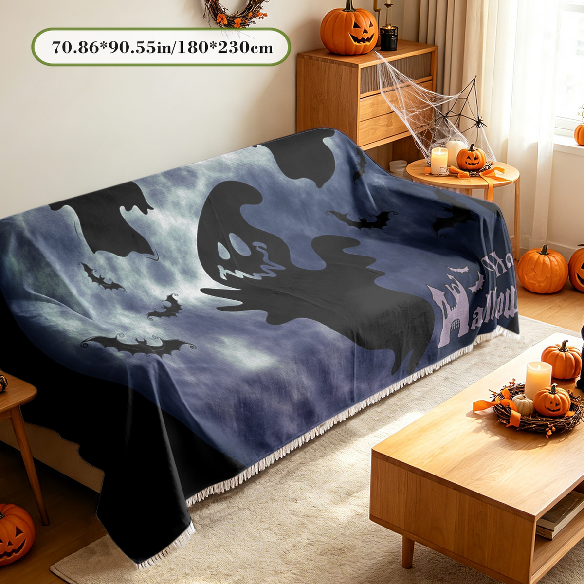 Funny Halloween Sofa Cover Humorous Spooky Meme Couch Slipcover Decor