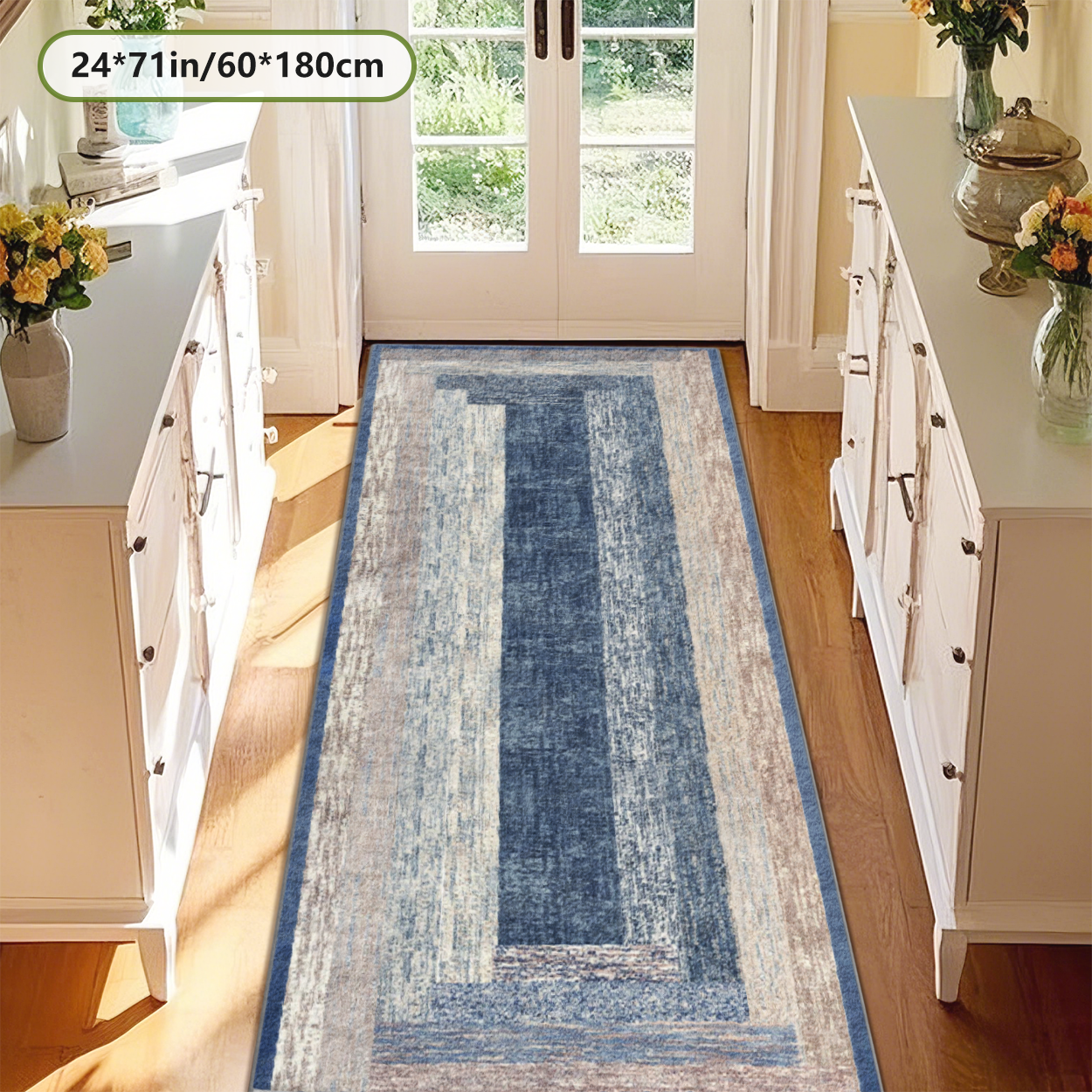Art Deco Geometric Runner Rug Luxury Hallway Carpet