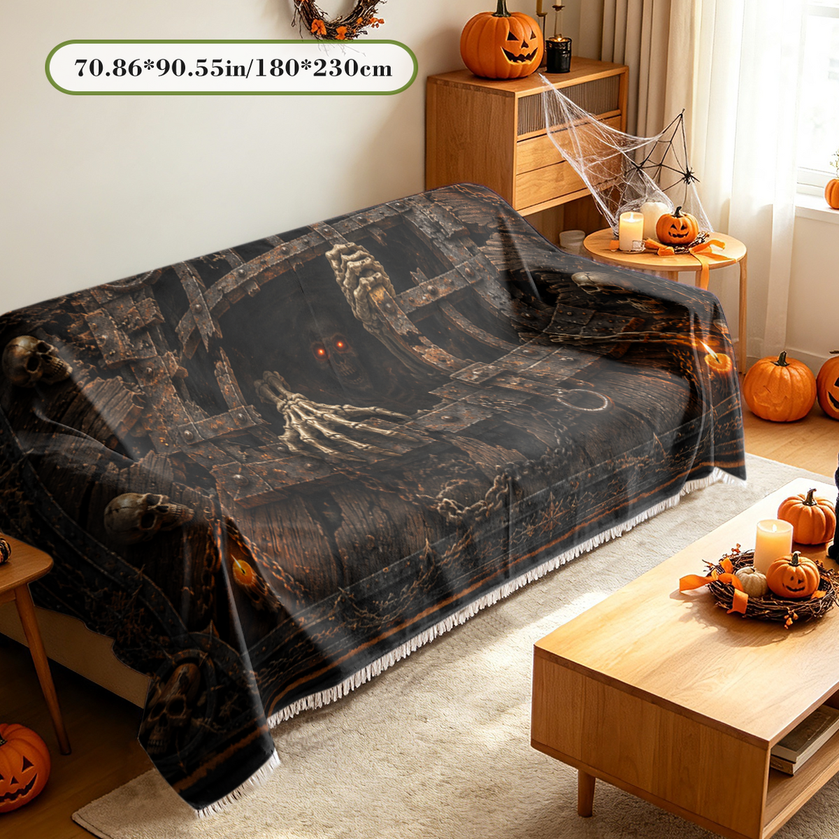 Scary Horror Halloween Sofa Cover Creepy Gore Zombie Couch Slipcover