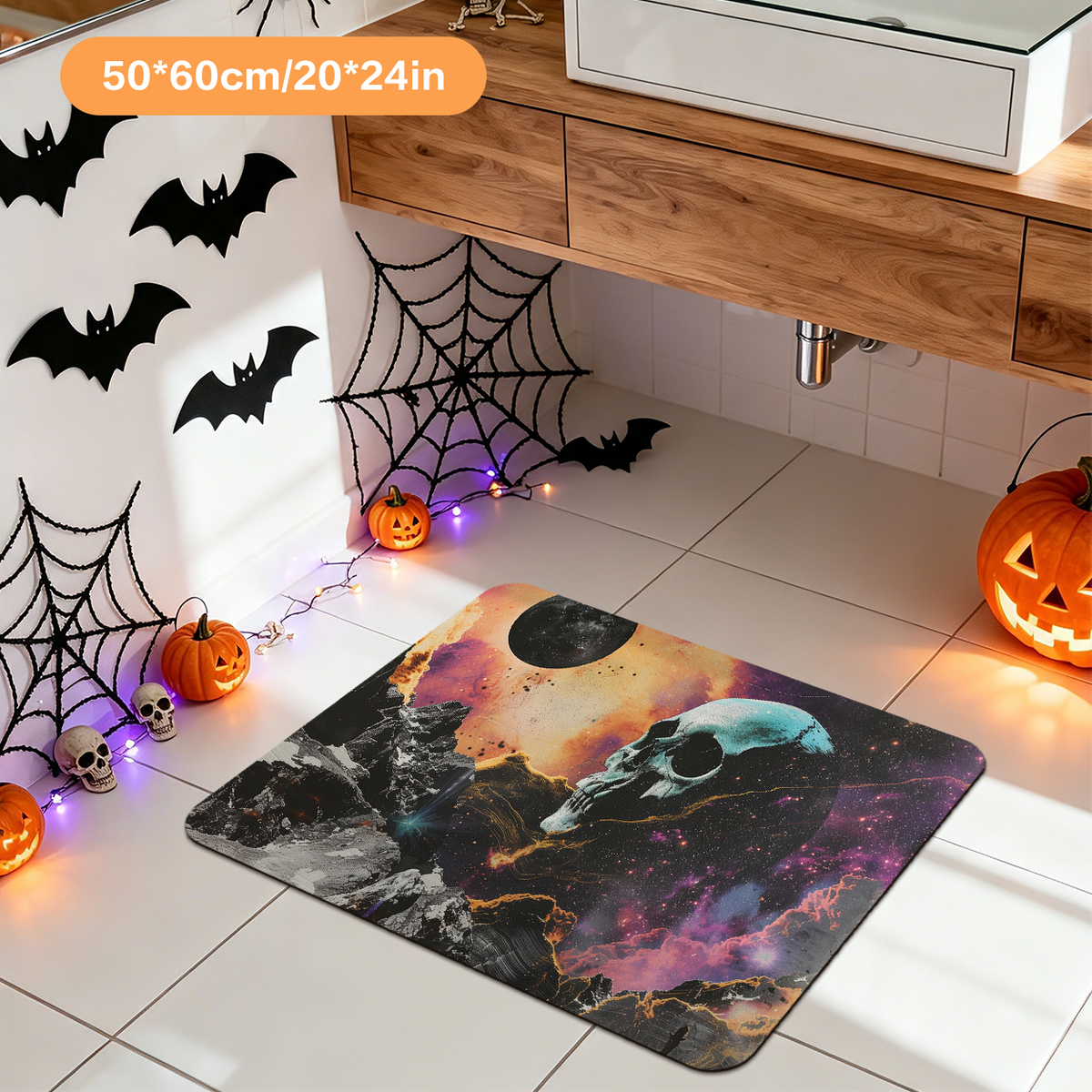 Spooky Halloween Bath Mat for Bathroom Floor