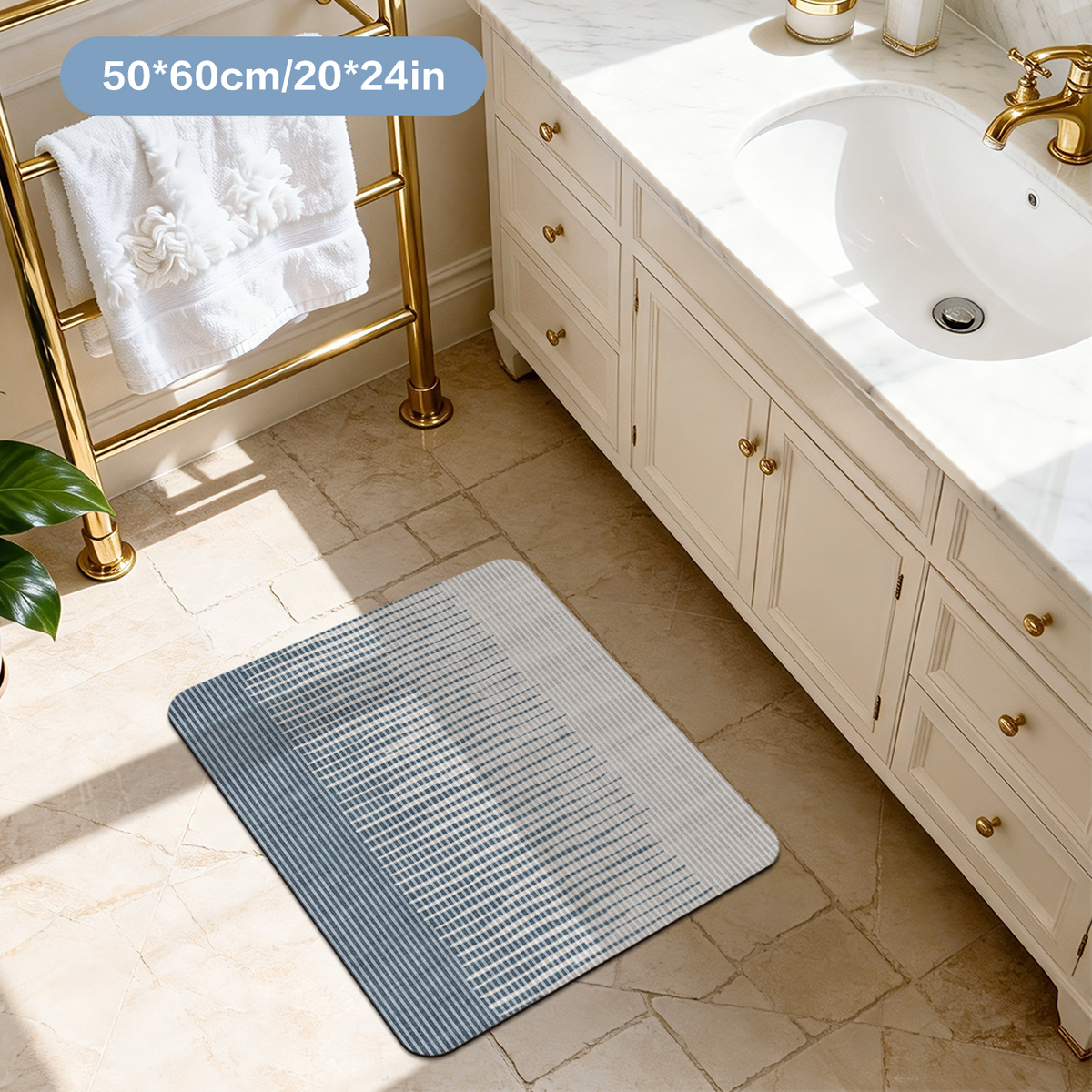 Washable Bath Mat Easy Clean Soft Bathroom Floor Mat