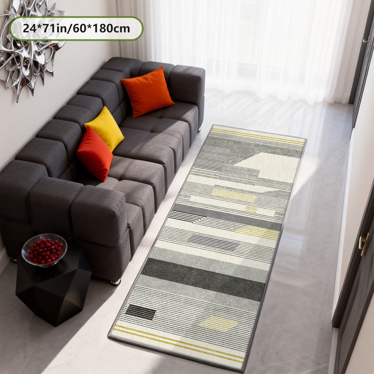 Non Slip Hallway Runner Rug Low Pile Entryway Carpet