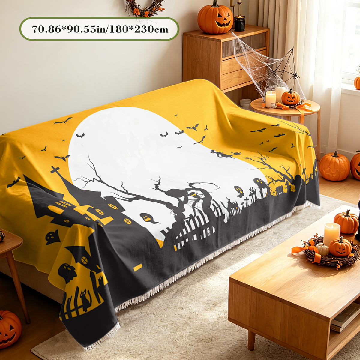 Ghost Family Halloween Sofa Cover Cute Spooky Boo Family Couch Slipcover