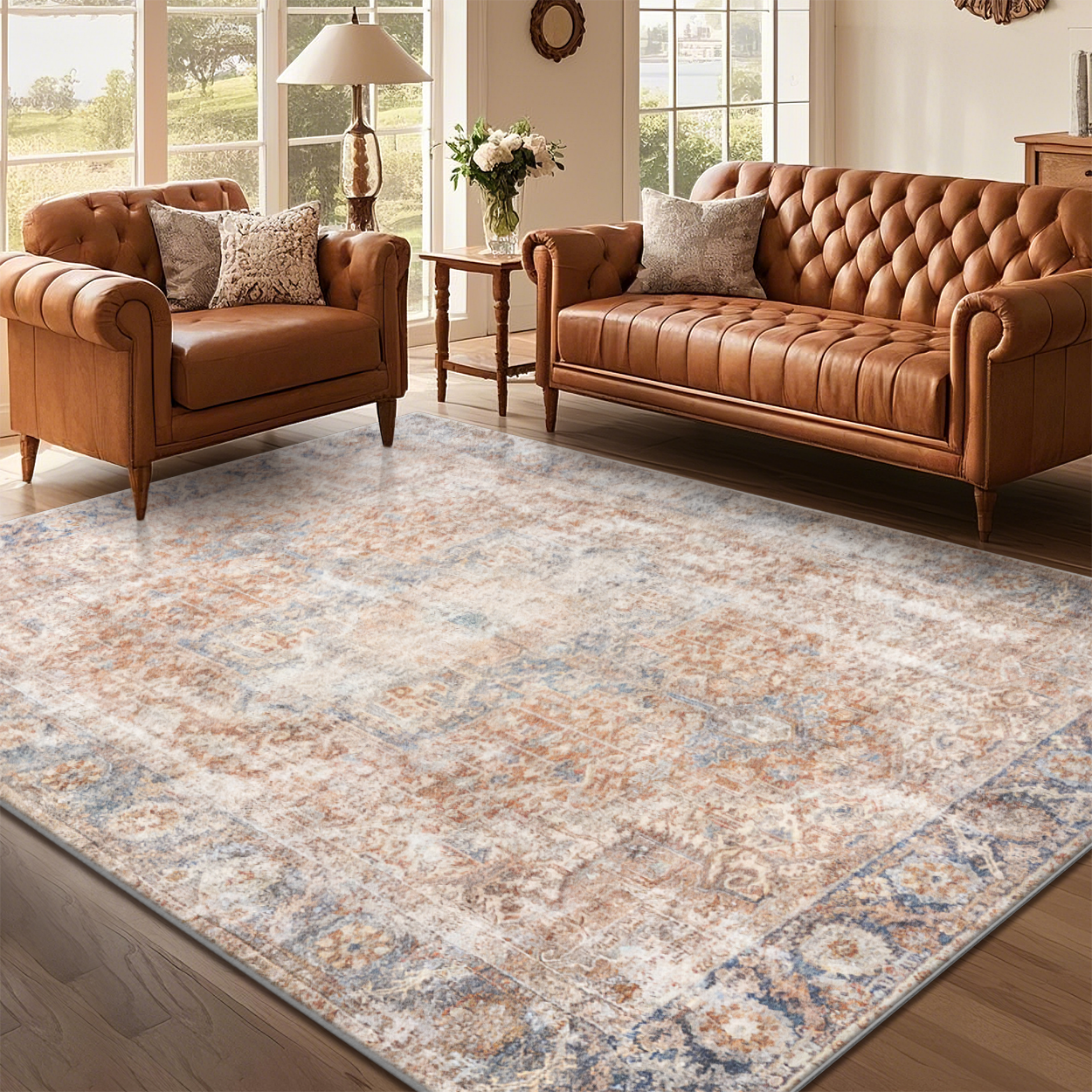 Hypoallergenic Anti-Microbial Living Room Rug Soft Microfiber Sofa Carpet