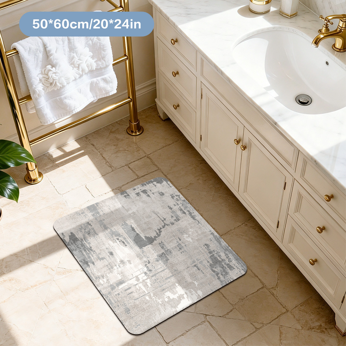 Cuttable DIY Bath Mat Custom Size Trimable Bathroom Floor Mat