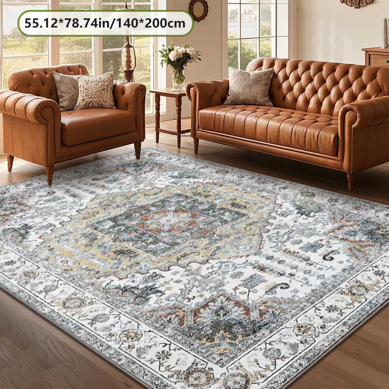 Persian Vintage Living Room Rug Traditional Carpet