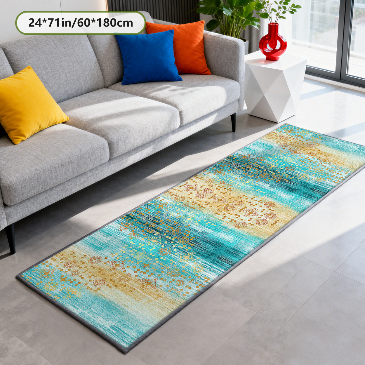 Pet Friendly Runner Rug Scratch Resistant Washable Hallway Carpet