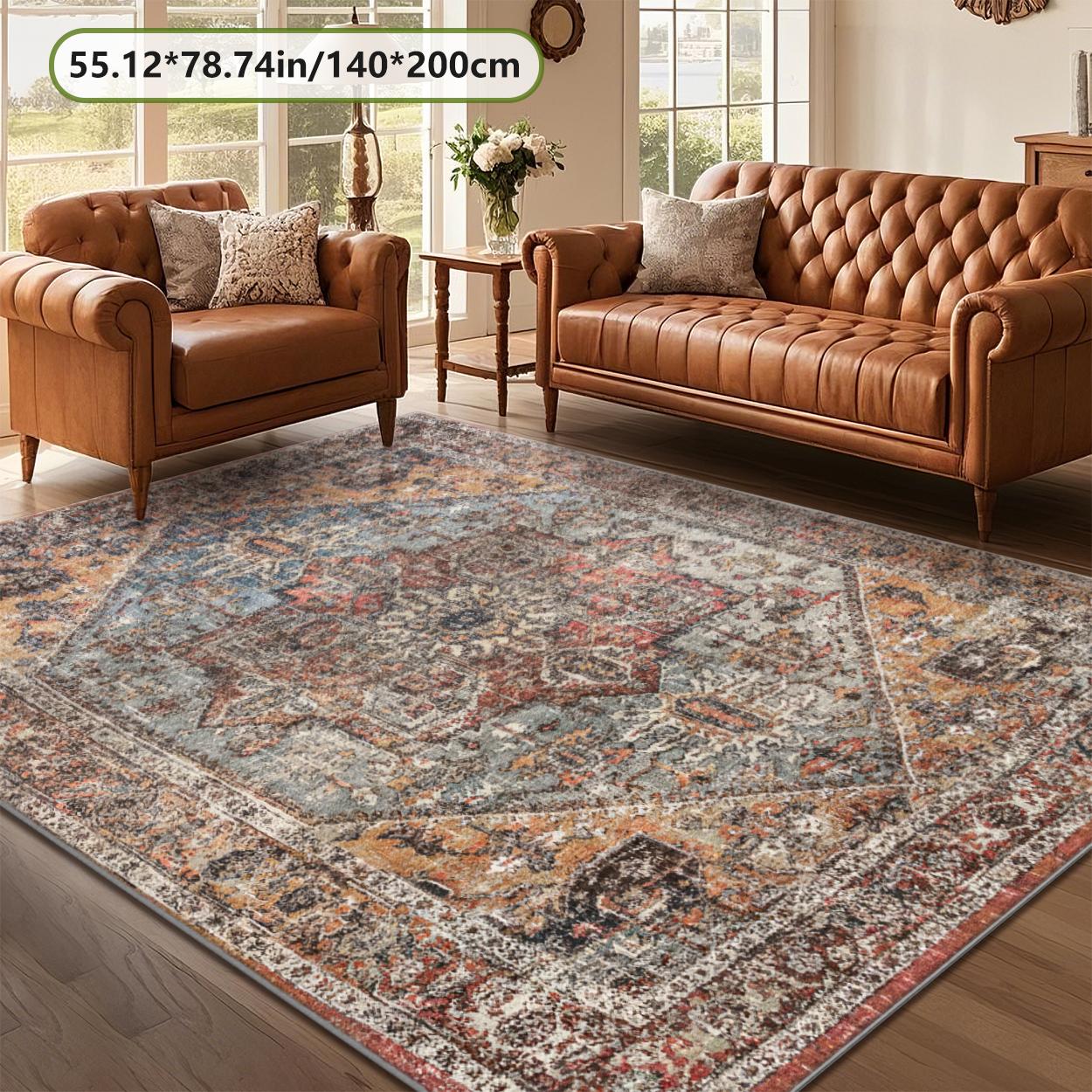 Grey Border Living Room Rug Elegant Indoor Floor Carpet