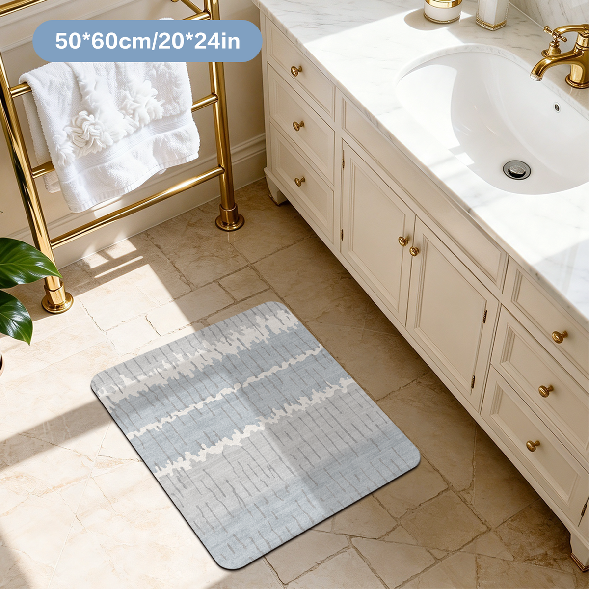 Anti Bacterial Bath Mat Mildew Resistant Odor Free Bathroom Floor Mat