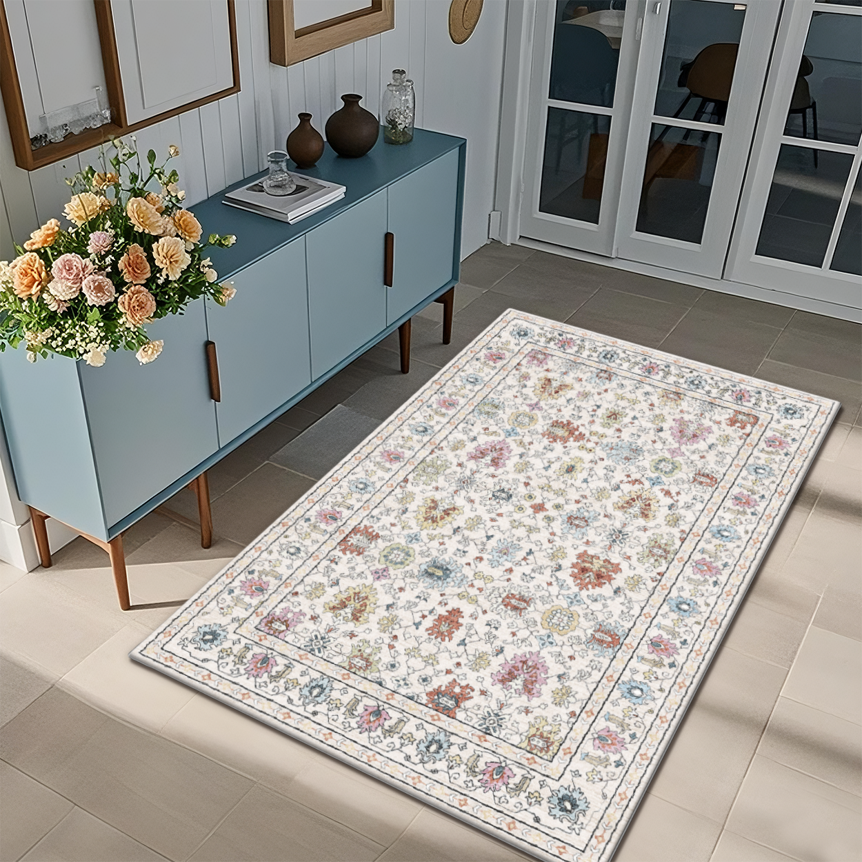 Low Pile Neutral Carpet Pet Friendly Easy Clean Area Rug