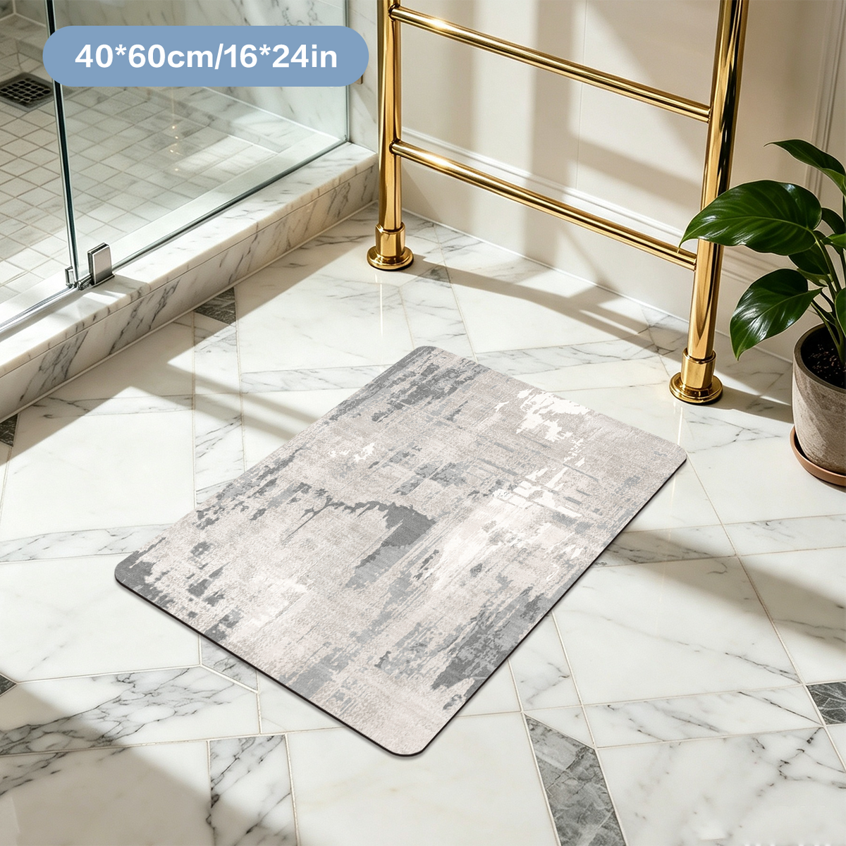Cuttable DIY Bath Mat Custom Size Trimable Bathroom Floor Mat