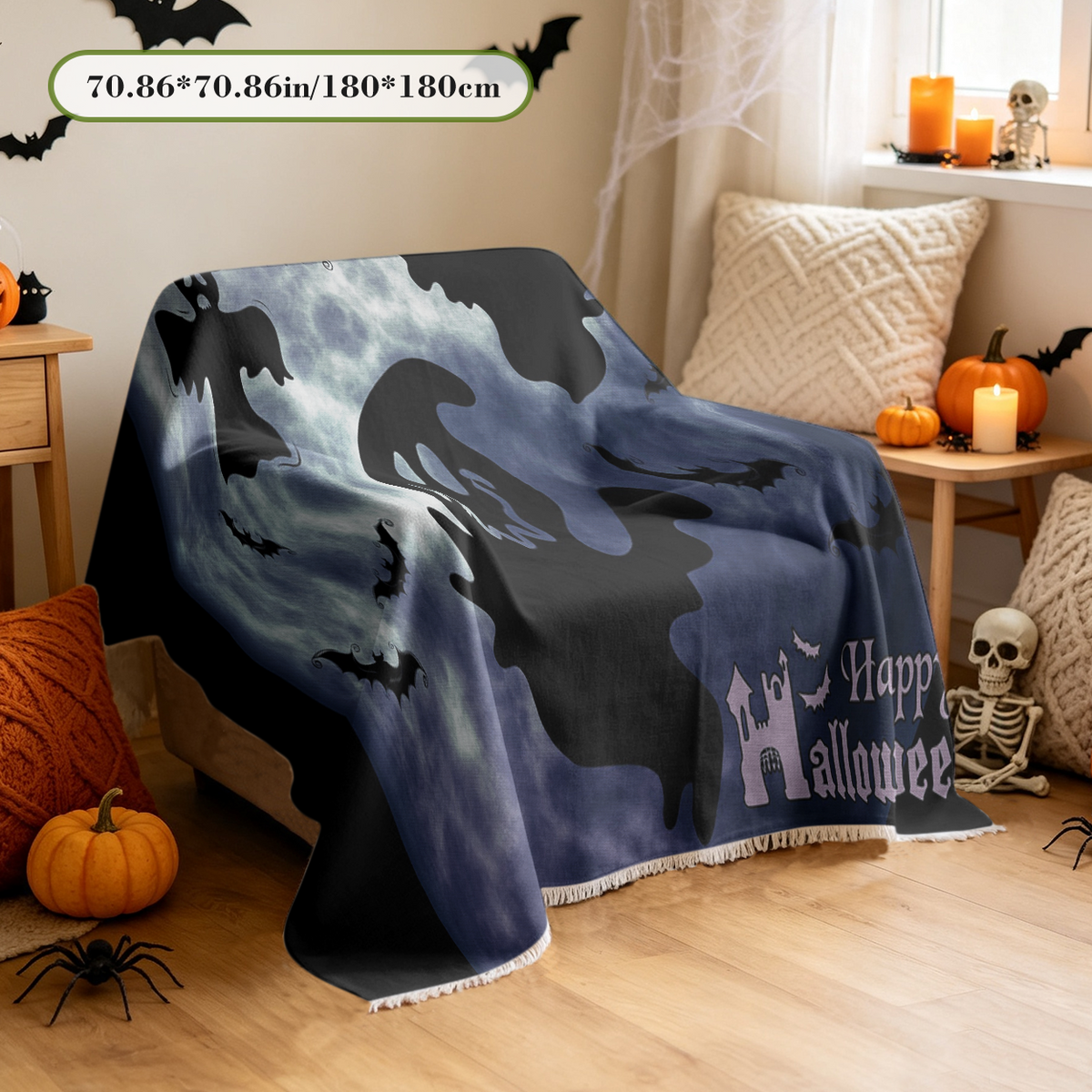 Funny Halloween Sofa Cover Humorous Spooky Meme Couch Slipcover Decor