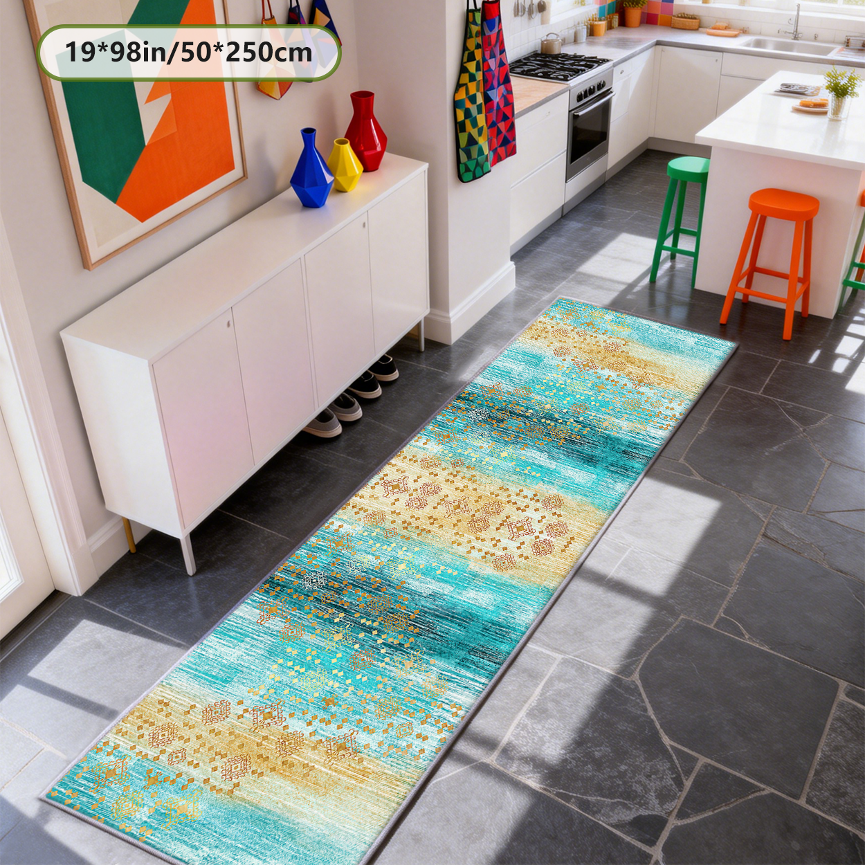 Pet Friendly Runner Rug Scratch Resistant Washable Hallway Carpet