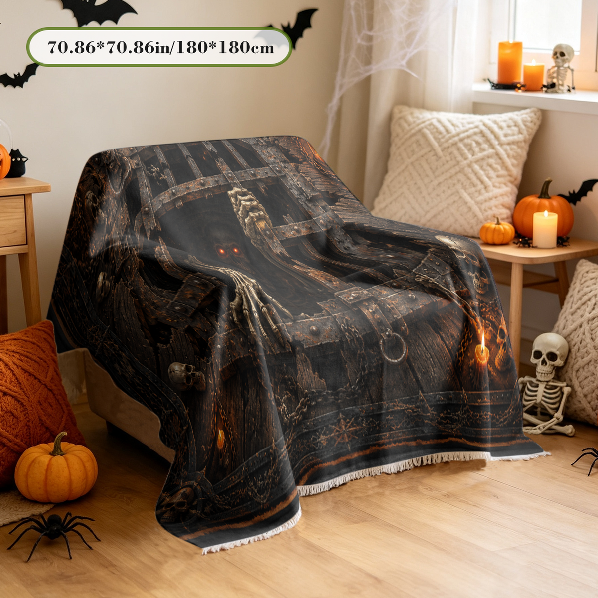 Scary Horror Halloween Sofa Cover Creepy Gore Zombie Couch Slipcover