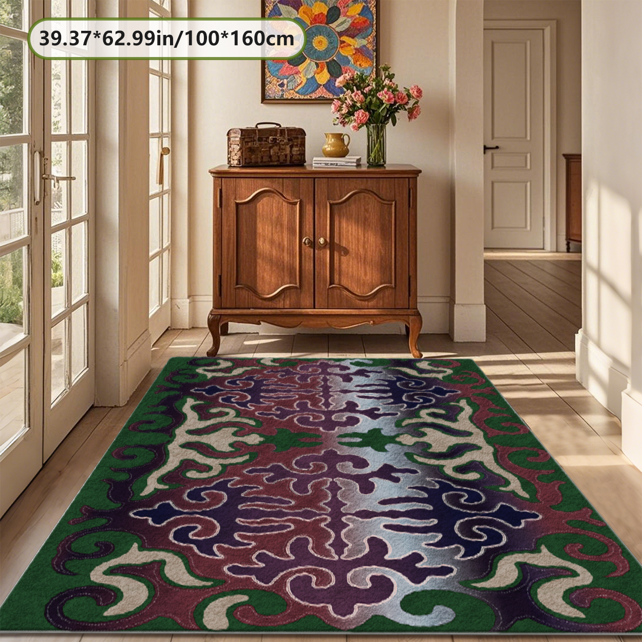 Living Room Rug Farmhouse Style Non Slip Carpet