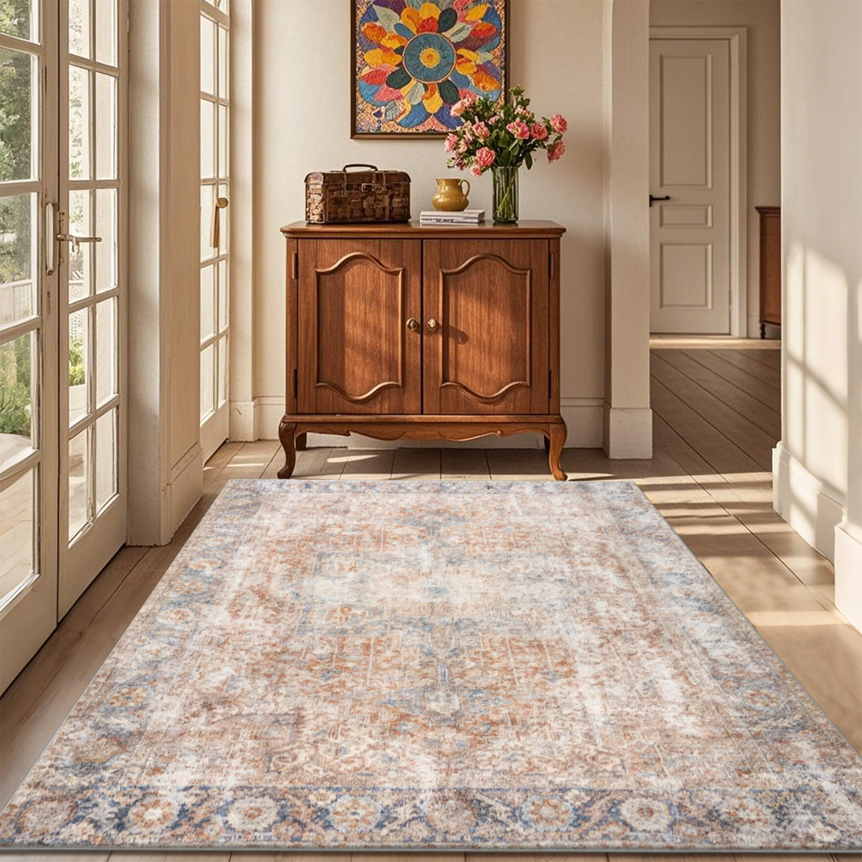 Hypoallergenic Anti-Microbial Living Room Rug Soft Microfiber Sofa Carpet