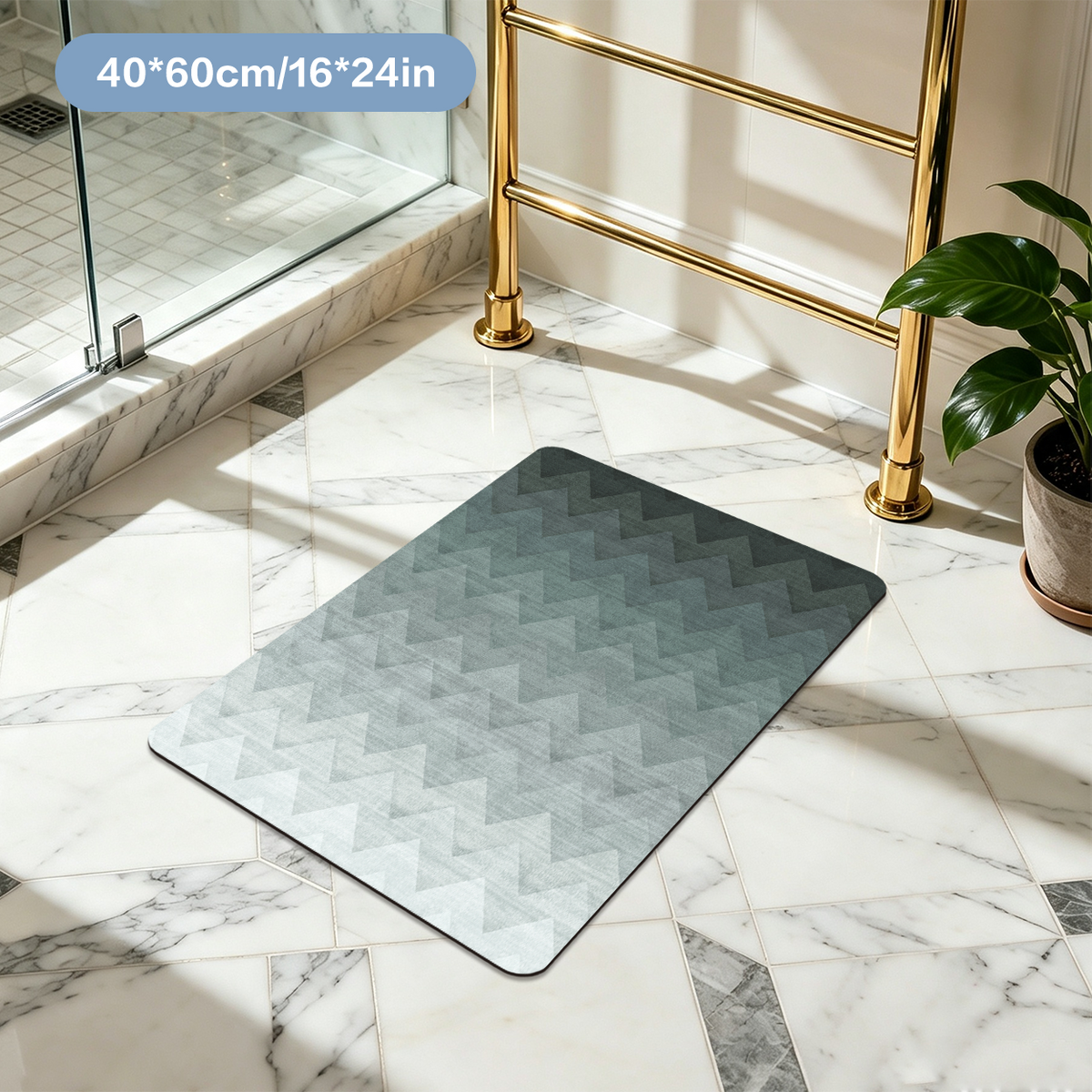 Non Slip Bath Mat Rubber Backing Grip Safety Bathroom Floor Mat