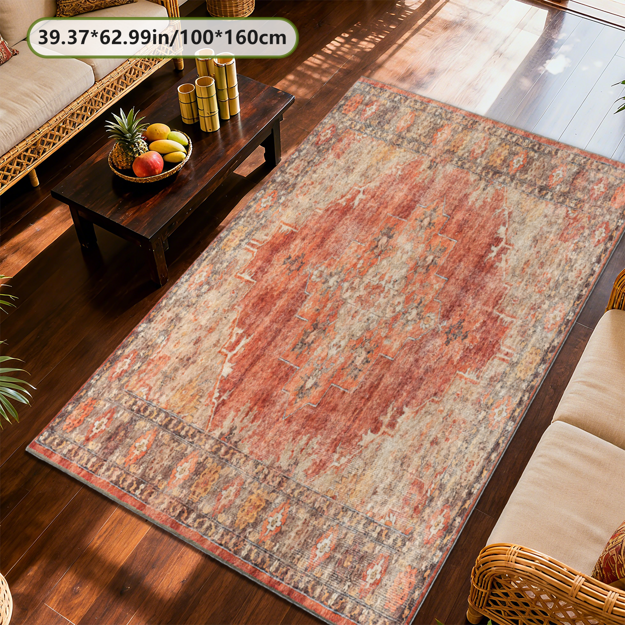Abstract Modern Art Living Room Rug Color Block Non Shed Indoor Floor Carpet