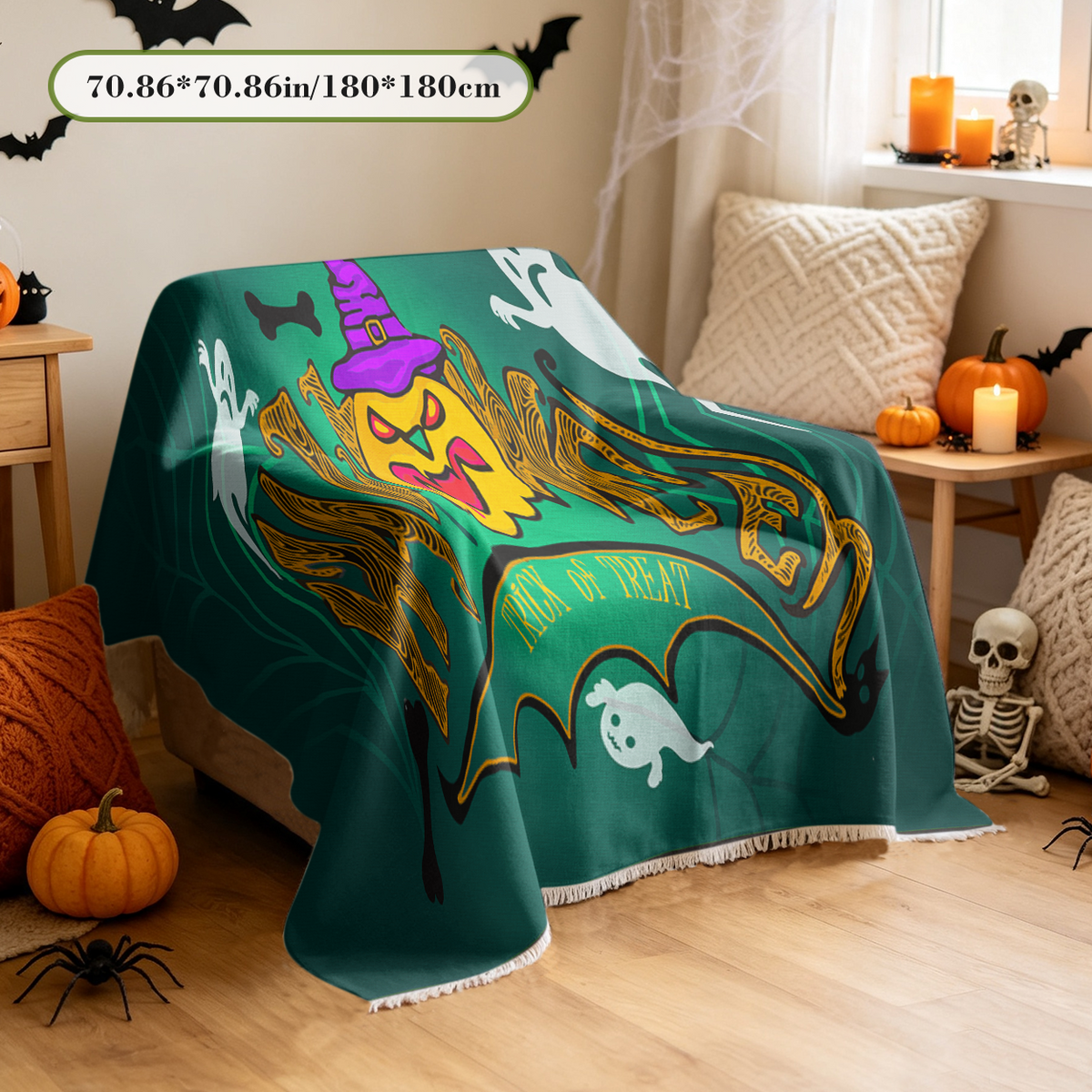 Vintage Poster Halloween Sofa Cover Retro Classic Horror Movie Couch Cover
