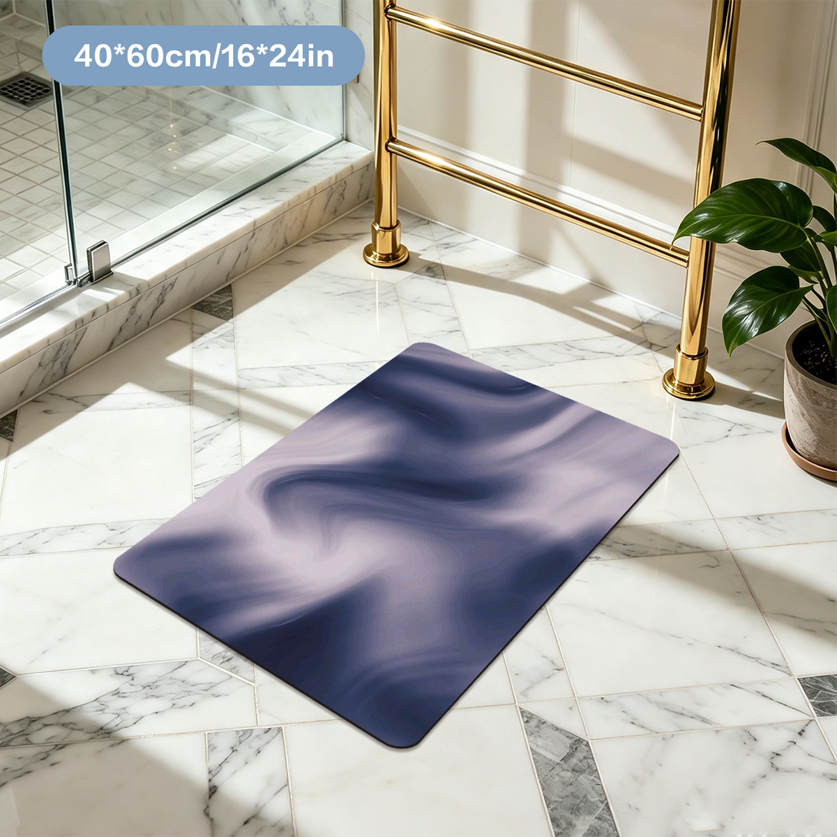 Polyester Bath Mat Durable Fade Resistant Easy Care Mat