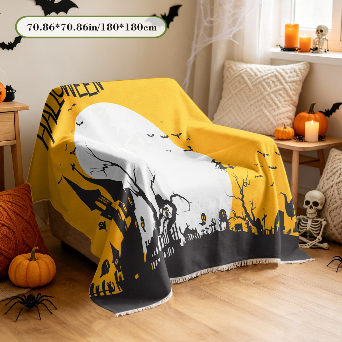 Ghost Family Halloween Sofa Cover Cute Spooky Boo Family Couch Slipcover