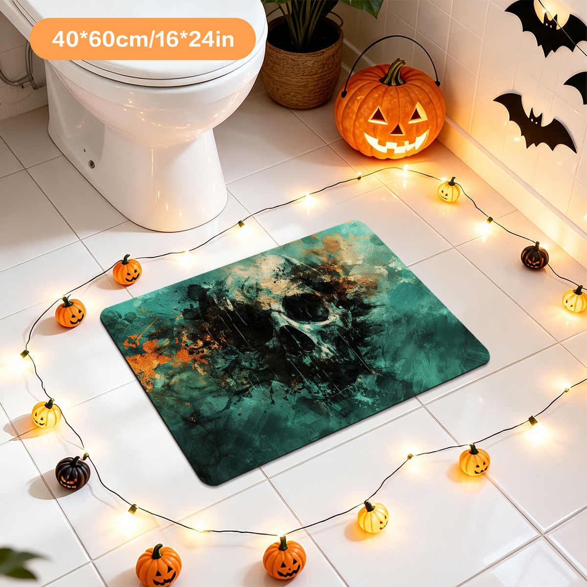 Halloween Bathroom Rug for Spooky Home Decor	Refresh your bathroom with this festive
