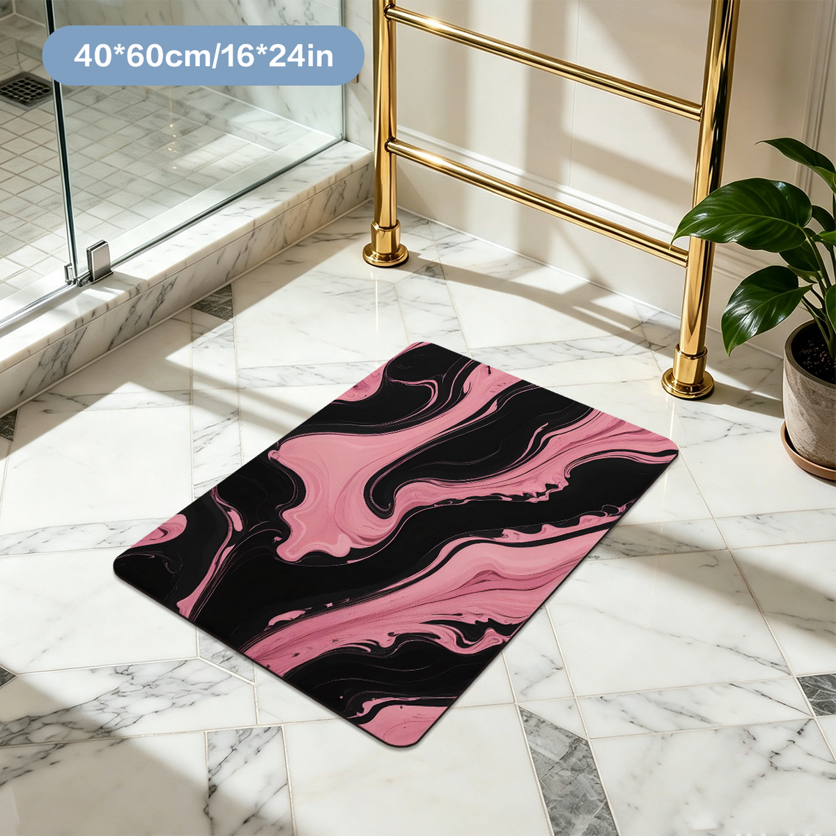 Modern Minimalist Bath Mat Solid Color Sleek Bathroom Floor Mat