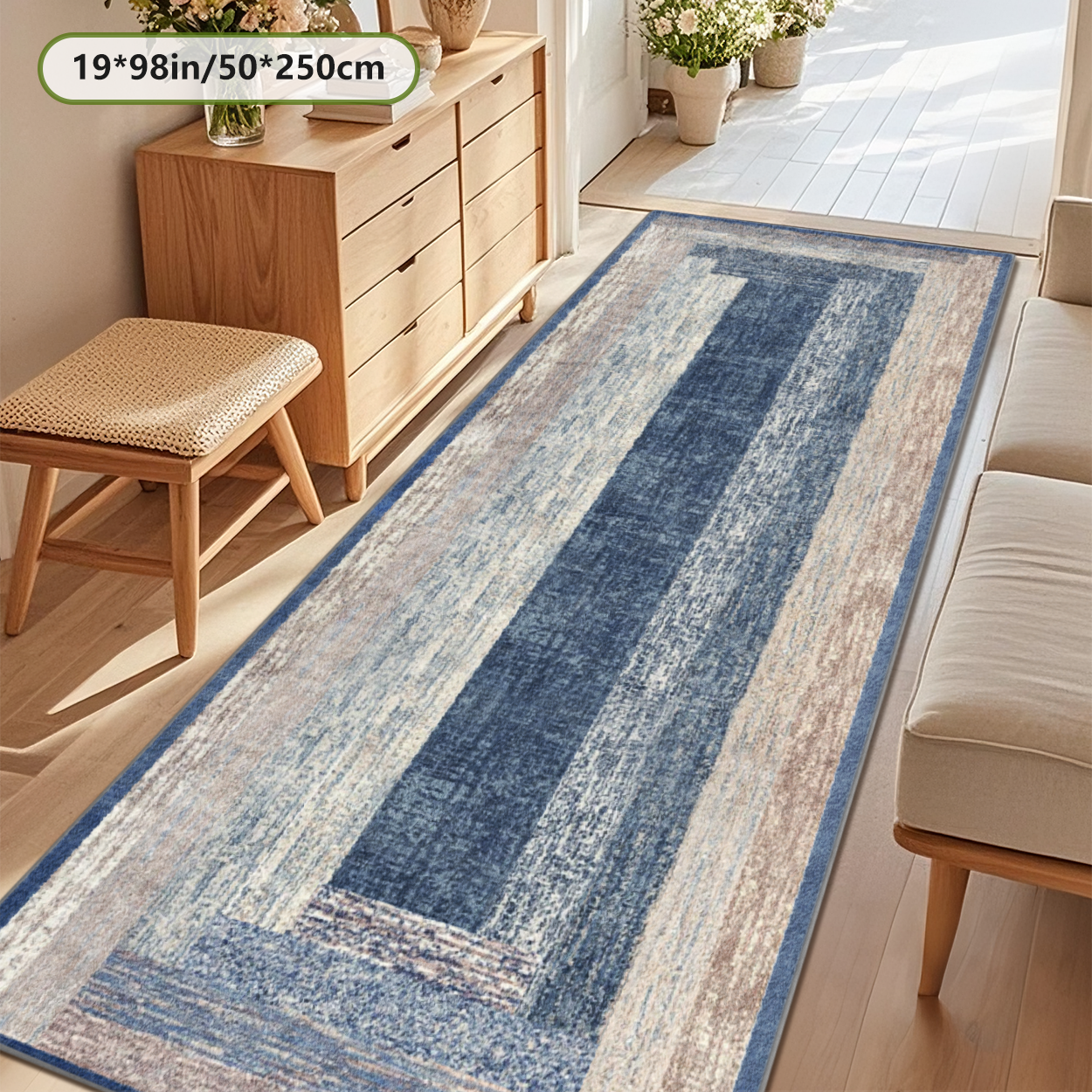 Art Deco Geometric Runner Rug Luxury Hallway Carpet