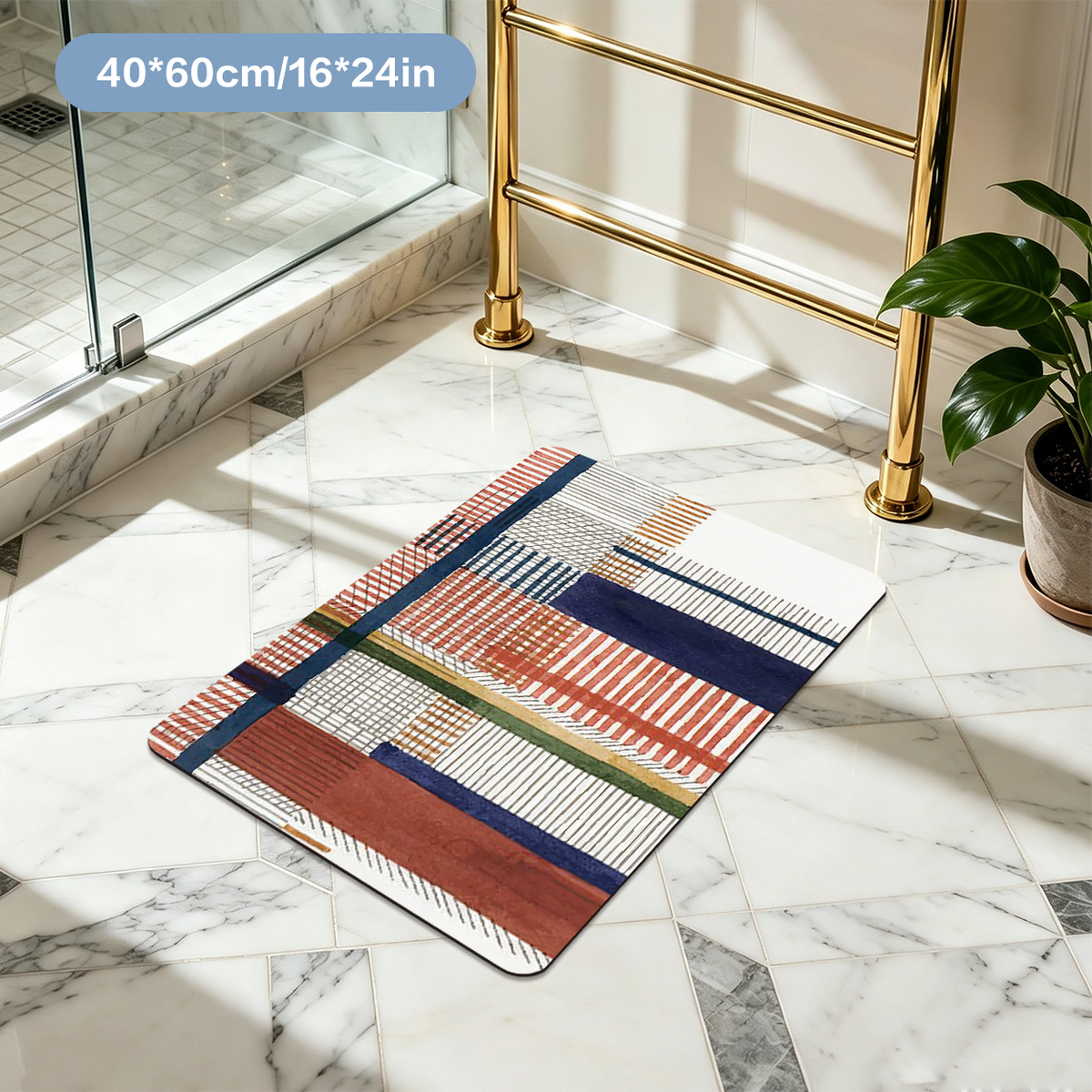 Super Absorbent Bath Mat Quick Dry Microfiber Bathroom Floor Mat