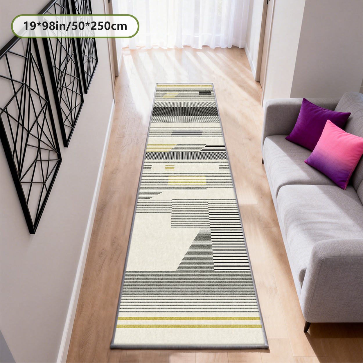 Non Slip Hallway Runner Rug Low Pile Entryway Carpet
