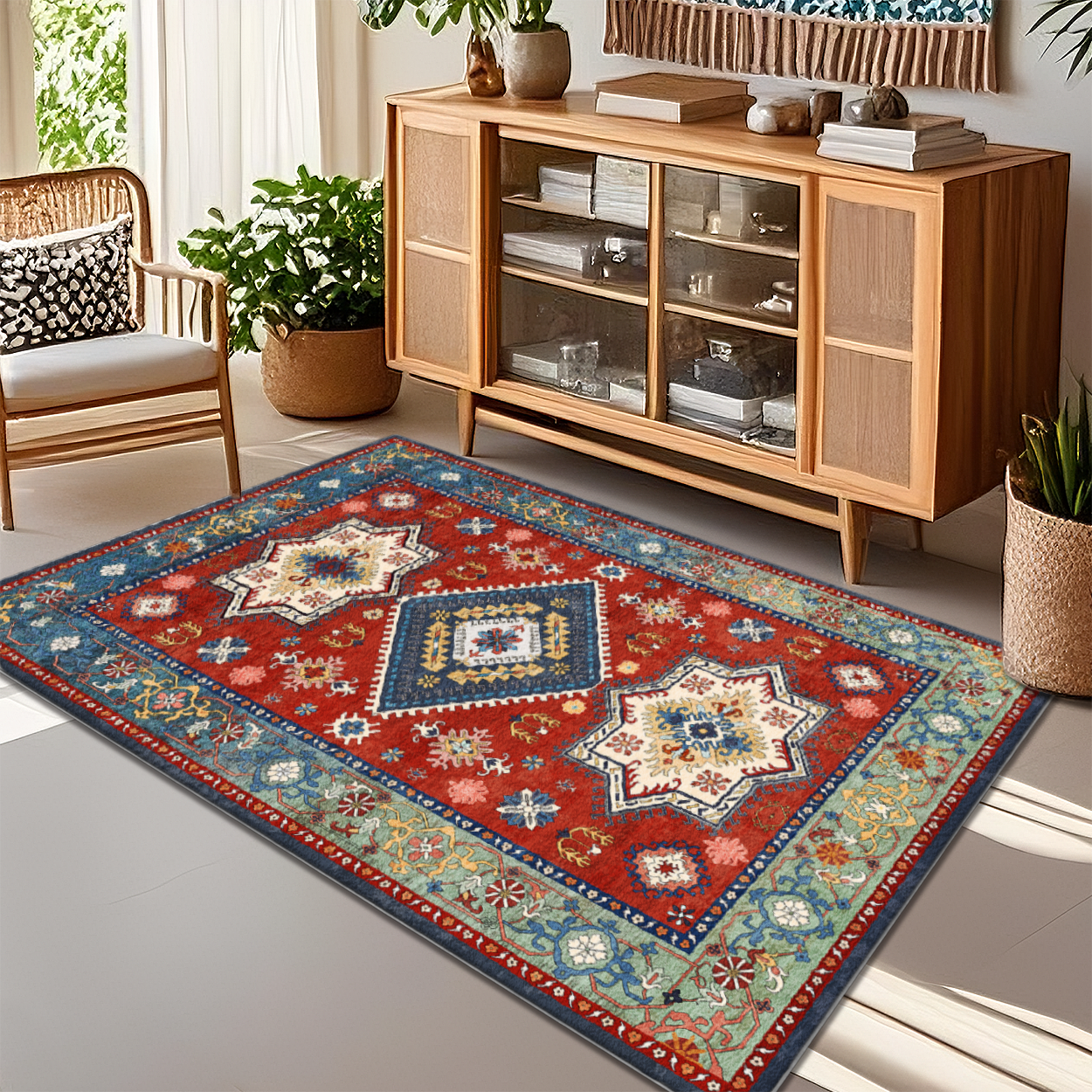 Persian Rug Stain Resistant Bedroom Carpet