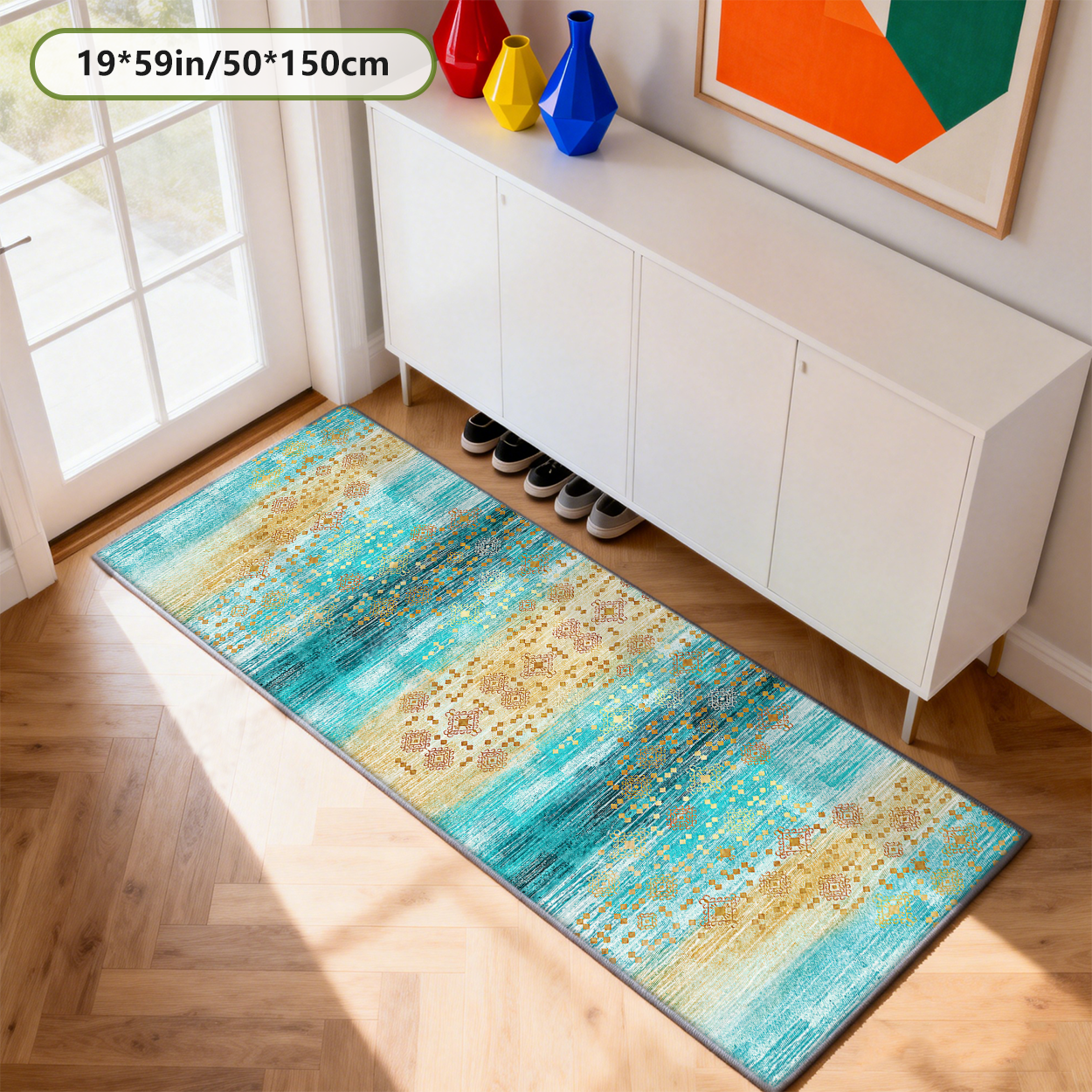 Pet Friendly Runner Rug Scratch Resistant Washable Hallway Carpet