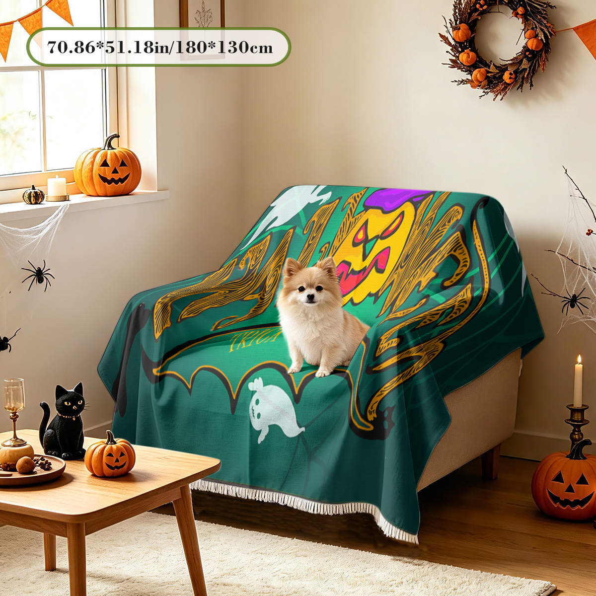 Vintage Poster Halloween Sofa Cover Retro Classic Horror Movie Couch Cover