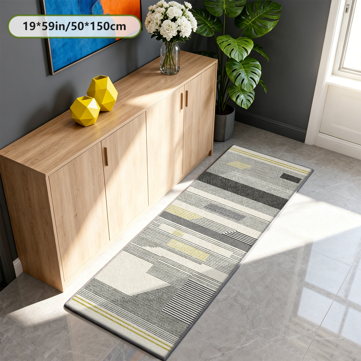 Non Slip Hallway Runner Rug Low Pile Entryway Carpet