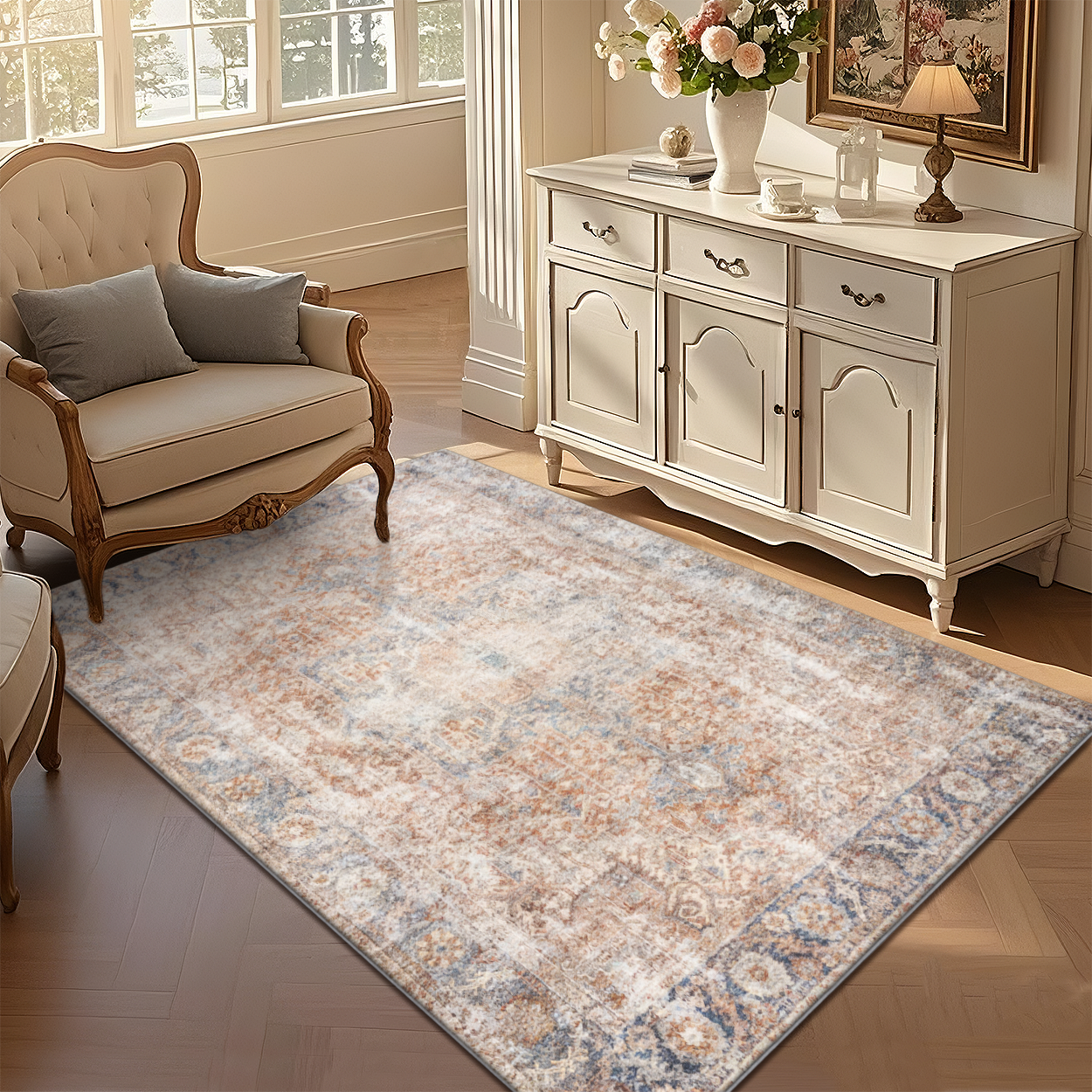Hypoallergenic Anti-Microbial Living Room Rug Soft Microfiber Sofa Carpet