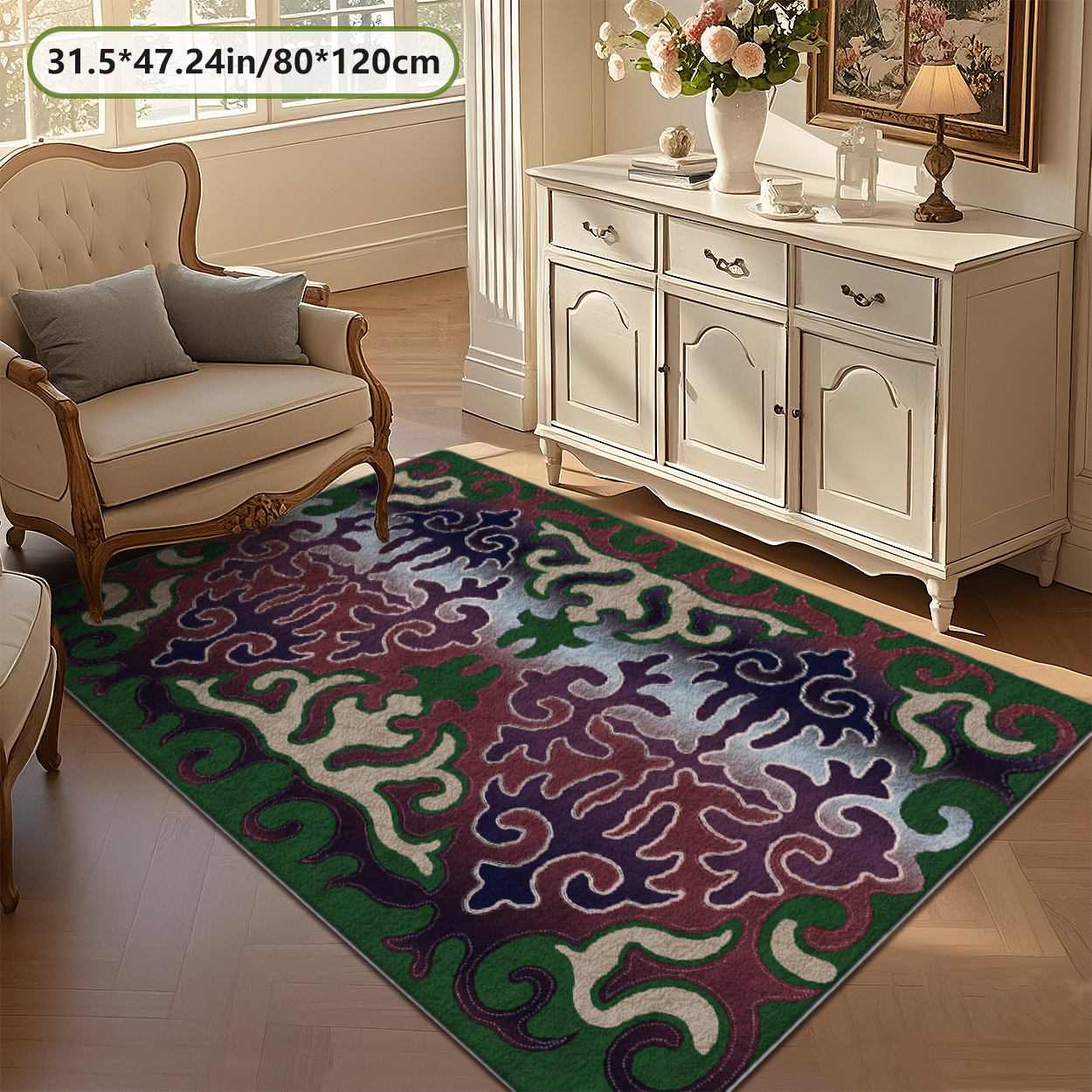 Living Room Rug Farmhouse Style Non Slip Carpet