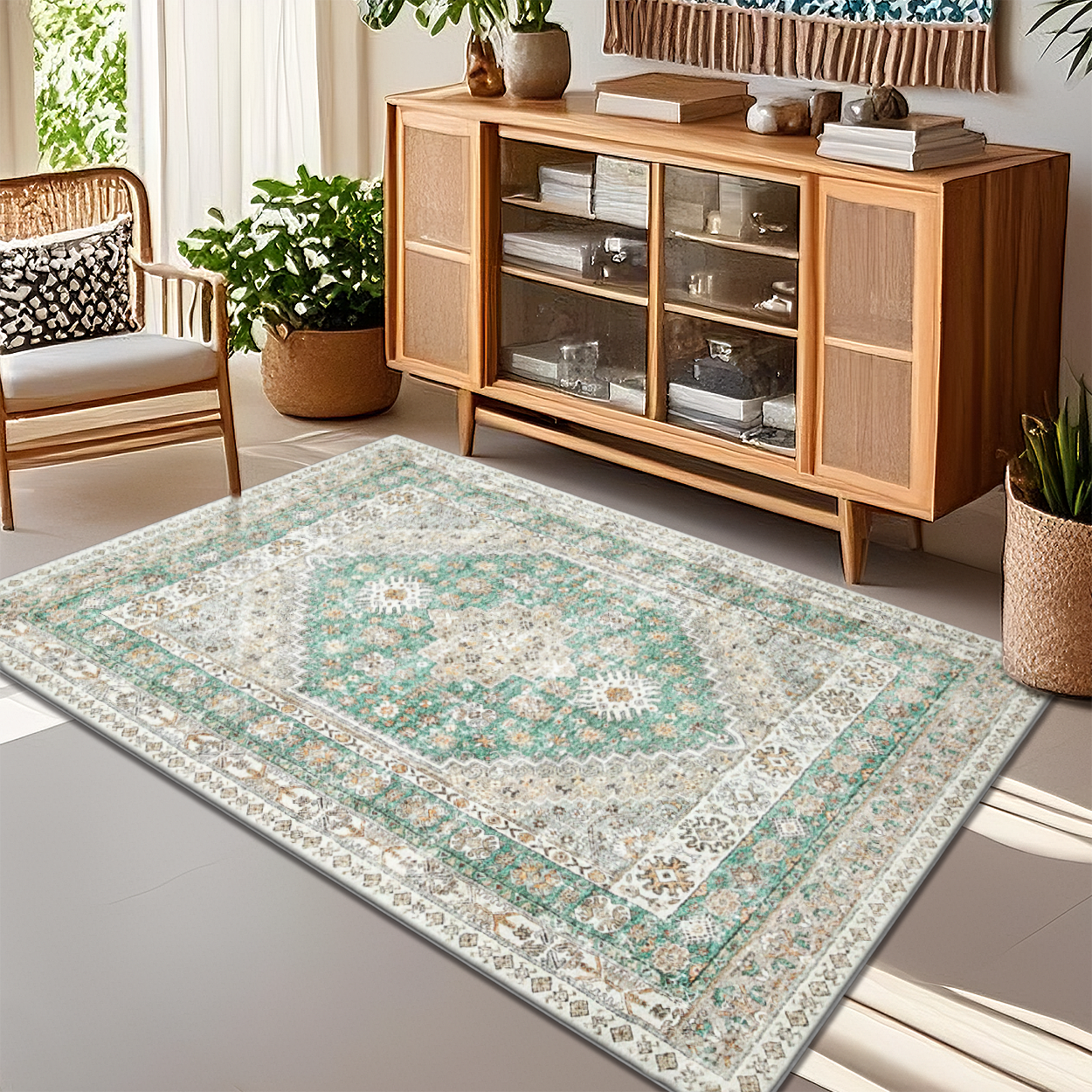 Dust Mite Resistant High Density Polyester Living Room Rug