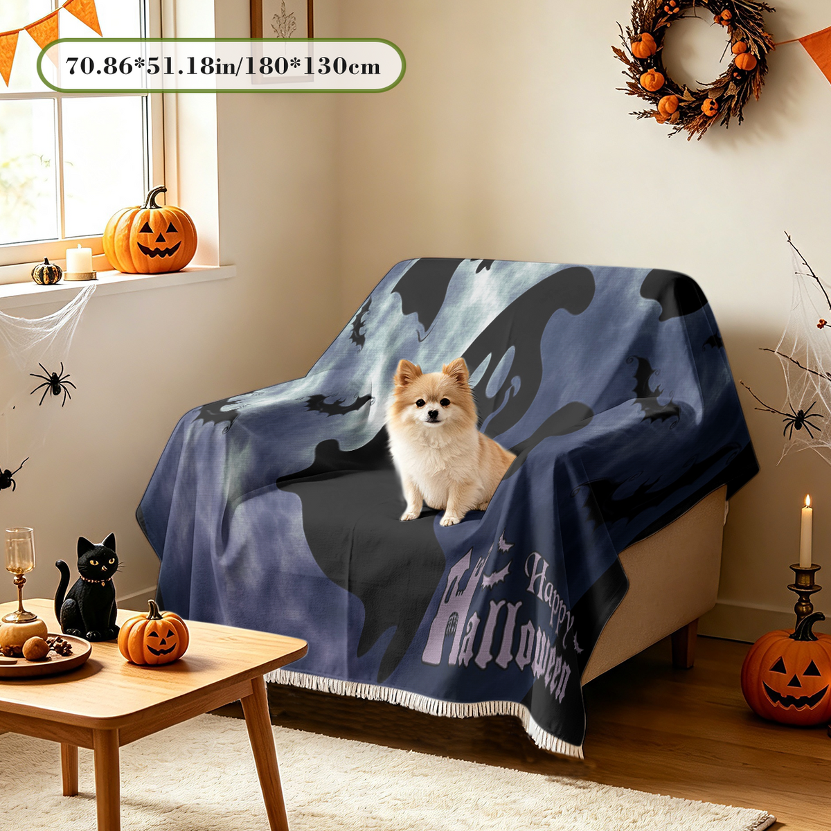 Funny Halloween Sofa Cover Humorous Spooky Meme Couch Slipcover Decor