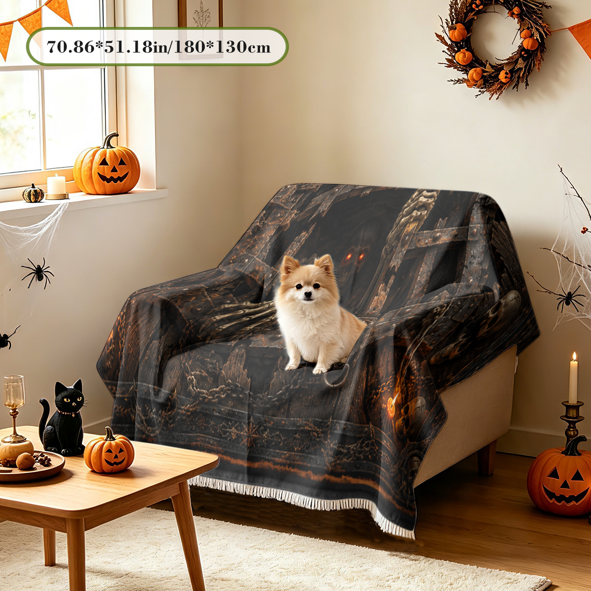 Scary Horror Halloween Sofa Cover Creepy Gore Zombie Couch Slipcover