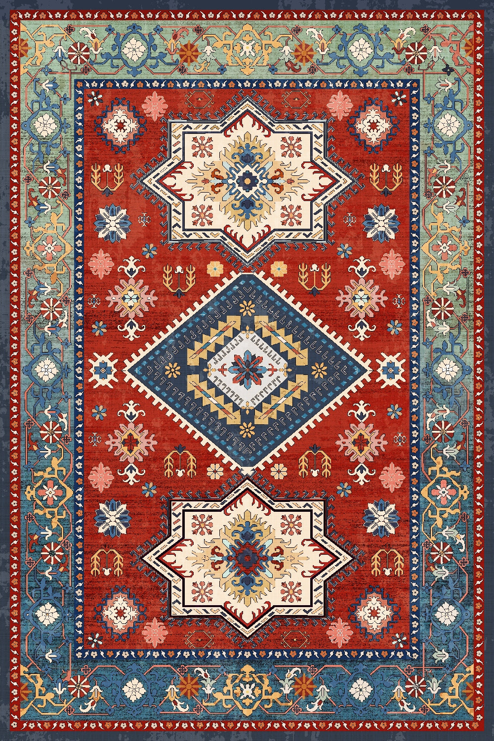 Persian Rug Stain Resistant Bedroom Carpet