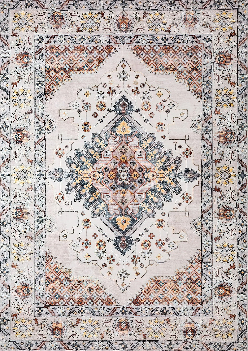 Reversible Living Room Rug Dual Sided Washable Family Floor Carpet