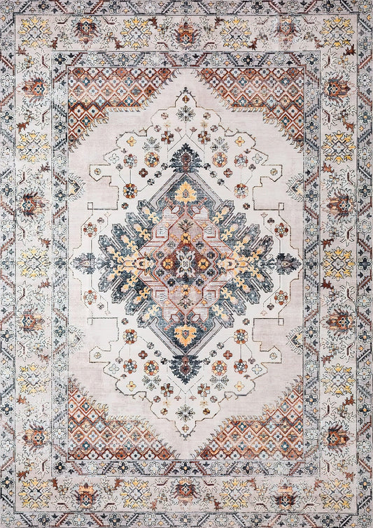 Reversible Living Room Rug Dual Sided Washable Family Floor Carpet