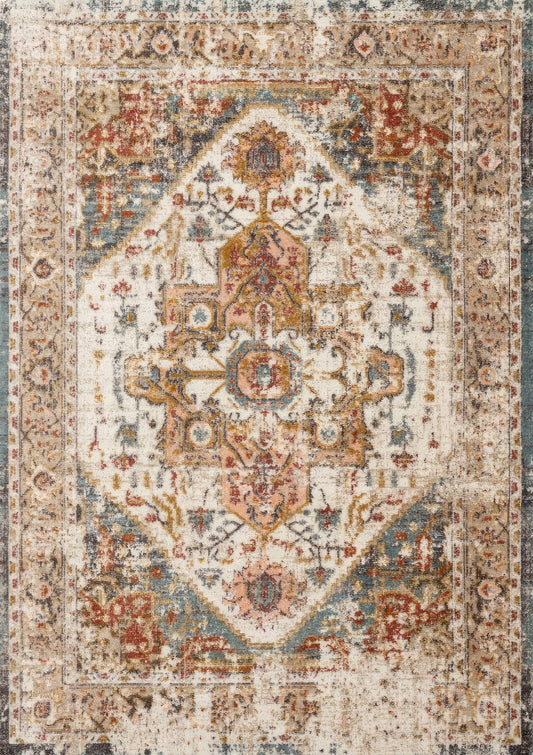 Distressed Medallion Rustic Living Room Rug Vintage Indoor Area Carpet