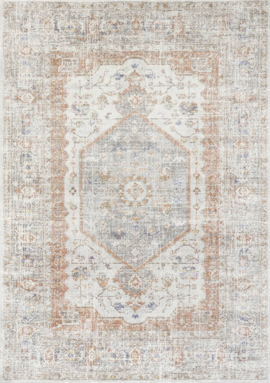 Vintage European Floral Living Room Rug Washable Fade Resistant Carpet